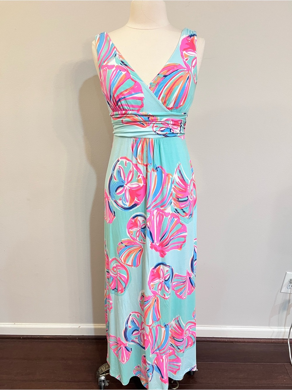Lilly Pulitzer Minty Fresh on the Rocks Sloane Maxi Dress Size L. Petite length